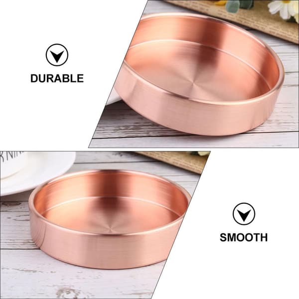 Small Item Tray Versatile Storage Tray 6.5 Inch Diameter Brass Smooth Surface Elegant Simple Desk