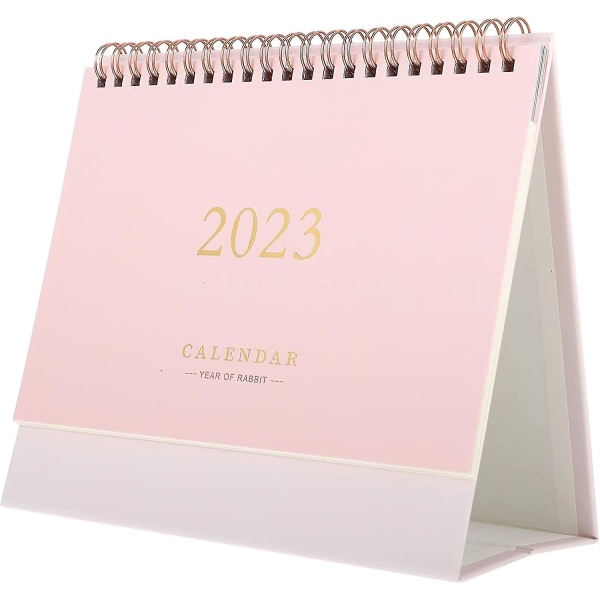 1 stk Skrivebords Kalender, Juli 2023 - December 2023 Vertikal Flip Skrivebords Kalender, 21 X 19 Cm (pink)