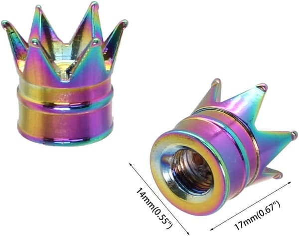 (Farve) Sæt med 4 GM Crown dækventilhætter støvtæt aluminium