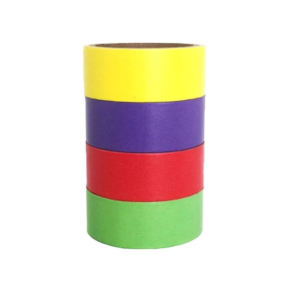 4 Ruller Fargerik Tape Ferie Maskeringstape DIY Washi Tape Regnbuefarget Washi Tape Dekorativ Skrivbar