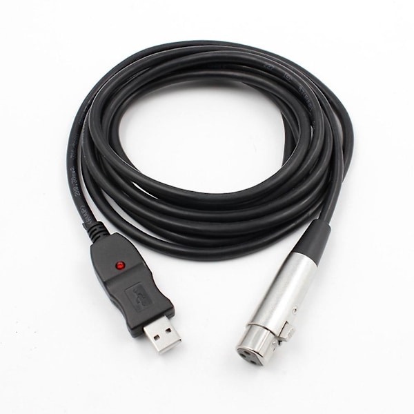 3m USB Hane till XLR Hona Mikrofon USB-Mikrofonlänk Kabel Ny [DB] black