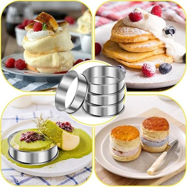6-delt bageformssæt, kagering, runde kageforme, bageforme, kageringe, non-stick kagering til muffins, tærter, kager