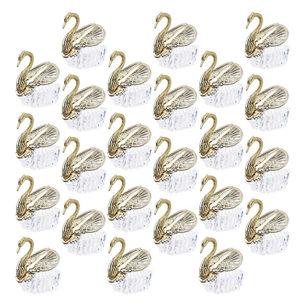 24 st Godisaskar Dekorativa Godisaskar Europeisk Stil Bröllopsgodisbehållare Gyllene 7,5X7,5X3,8CM Golden 7.5X7.5X3.8CM