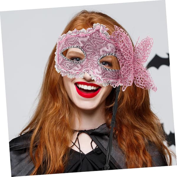 Sommerfugl håndholdt maske til kvinder Luksuriøst design Maskerade