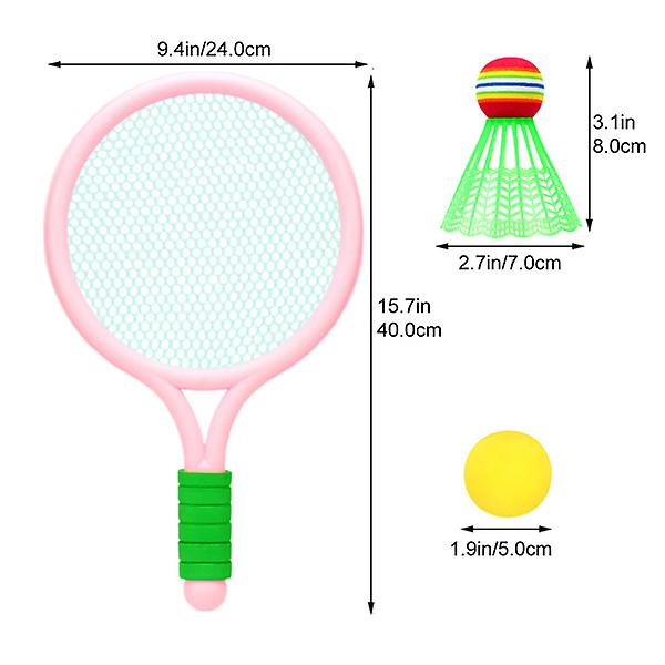 1 Set Barn Tennisracket Badmintonracket Badmintonspelverktyg Tennisracket Set För Utomhus 40x24cm