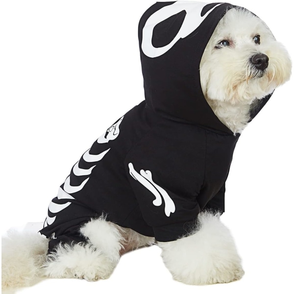 Hund Halloween Hoodies Husdjur Skalle Pyjamas Valp Skelett Kläder Katt Halloween Bomulls Kläder (M)