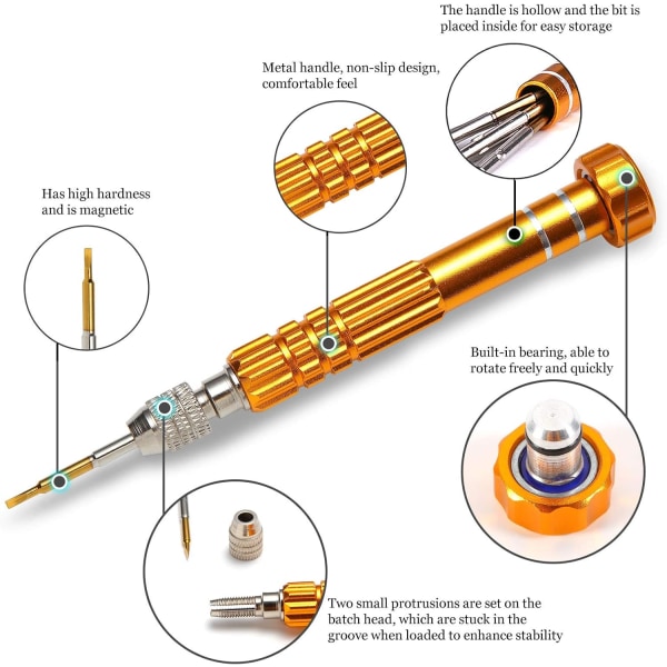 Lille skruetrækker ur briller mini sæt, Micro Precision Tiny skruetrækker sæt Lille skruetrækker sæt til elektronik briller