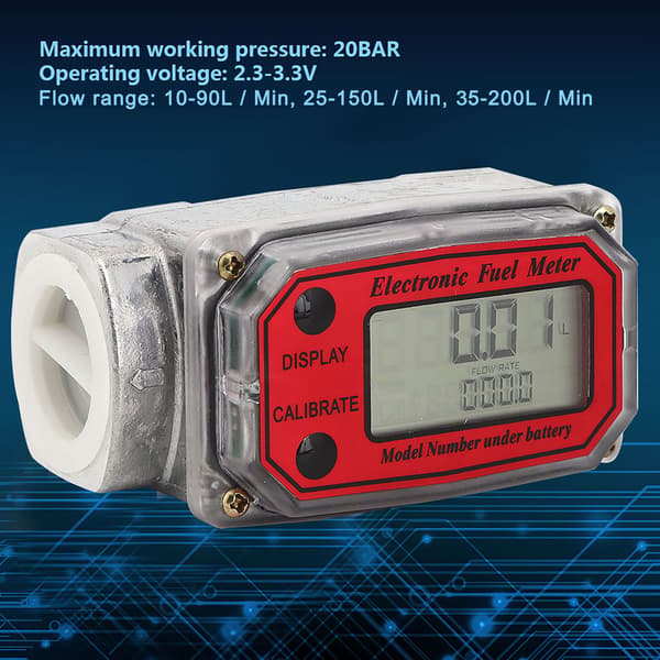 Digital diesel drivstoffstrømmåler Mini 10-200L 1 tomme NPT