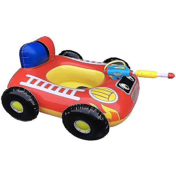 Sommer Oppustelig Brandbil, Pool Flydelegeme Til Børn, Oppustelig Ride-on Til Børn I Alderen 3-7 År