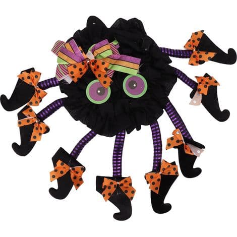 Spooky Halloween Wreath with Multi-Legged Spider for Door, Wall, Party
