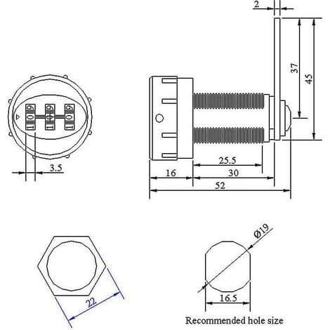 Combination Lock and Latch for Drawers, 3 Digits, Suitable for Electrical Storage Cabinets
