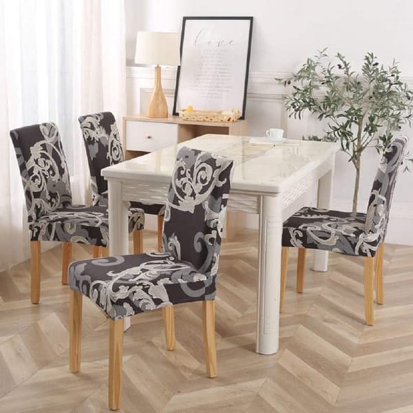 4 stk spisestoltrekk elastiske vaskbare avtakbare stretch C