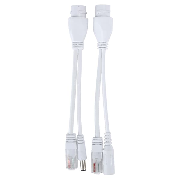 POE-adapterkabel Ikke-standard Vanntett Injektor Splitter DC12V (Hvit)