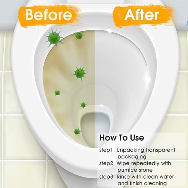 2 Pack WC Cleaner Kovan veden kertymien poistoaine ergonomisella kahvalla, wc-kulhon tahranpoistoaine, hohkakiveä