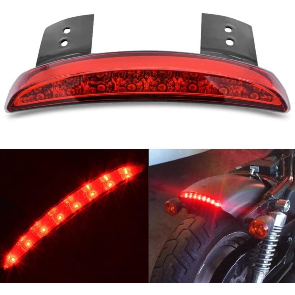 1 x harmaa kuorimoottoripyörämuunneltu LED-takavalo, sopii Harley-moottoripyörän viisiriviseen takajarruvaloon/Harley-takavaloon