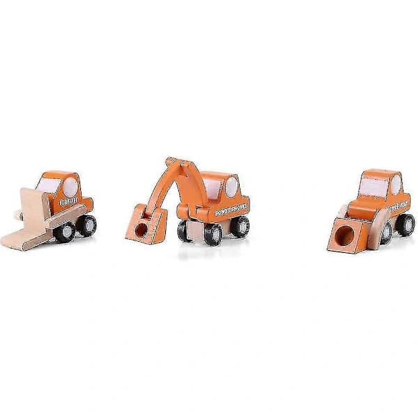 12-pack Träfordon Set Barn Tecknad Leksaksbil Tidig Utbildning Leksak