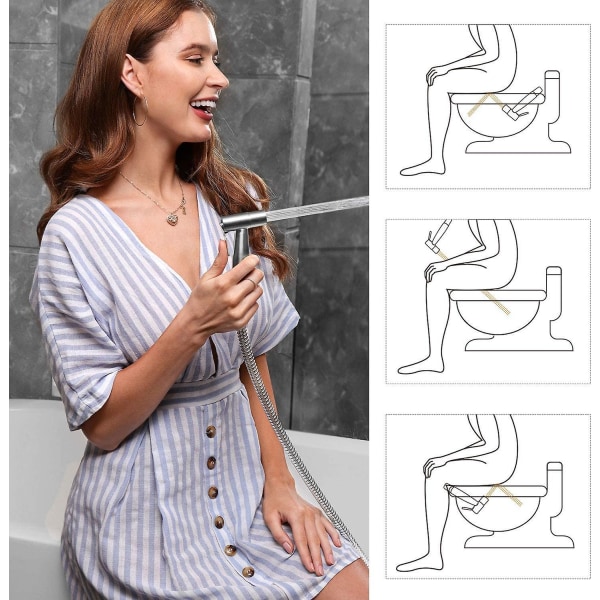 Håndholdt bidet toiletspray - bidet sprøjte - til personlig hygiejne og håndvask toiletspray (bidet sprøjte (3-delt sæt))
