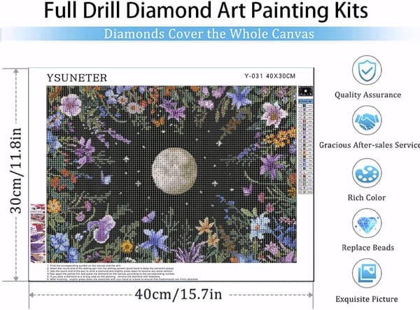 Plant Moon Diamantmaleriset for voksne