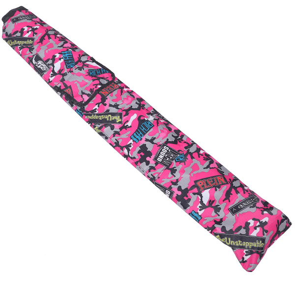 Fiskestångsförvaringsväska för utomhusbruk, hopfällbar, för fiskeutrustning, rosa, 120x19,5 cm