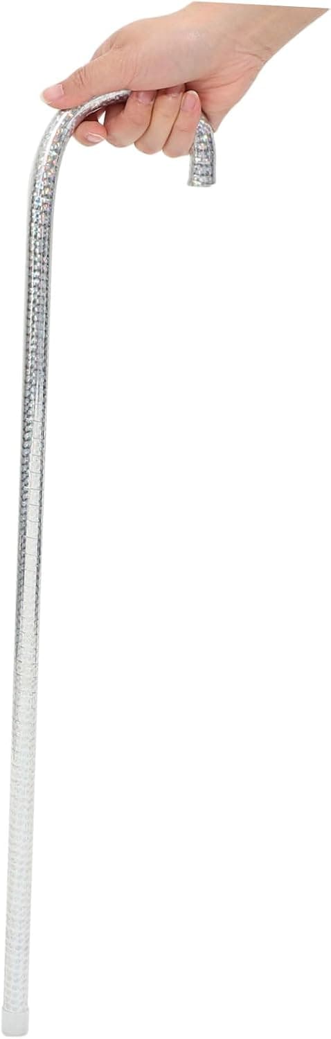 Cosplay Cane Prop Silver PVC High Strength Durable Material