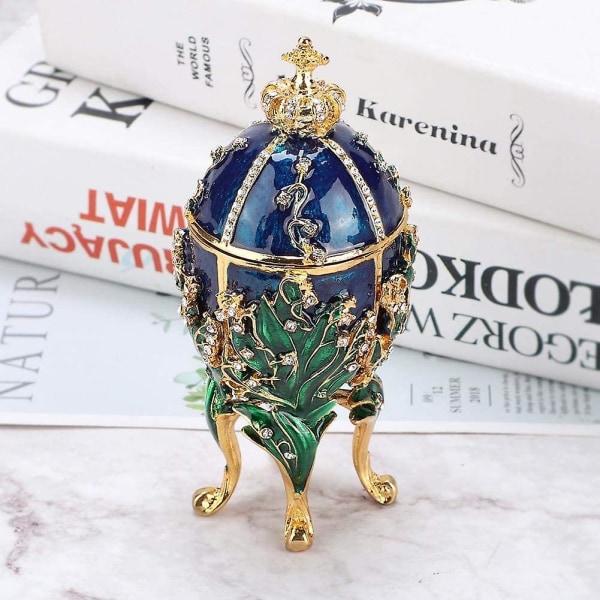 Faberge Egg, Faberge Egg Faberge Egg Box Handmålad Emalj Metall Smyckeskrin För Halsband Armband Gör-det-själv Dekorera påskägg Presenter