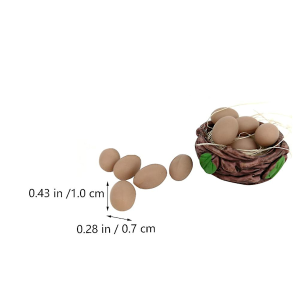 2 Set Miniatyr Äggbon Fågelbo Tillbehör Litet Hus DIY Tillbehör Set Barnpresent Kaffe 1.1X0.7CM