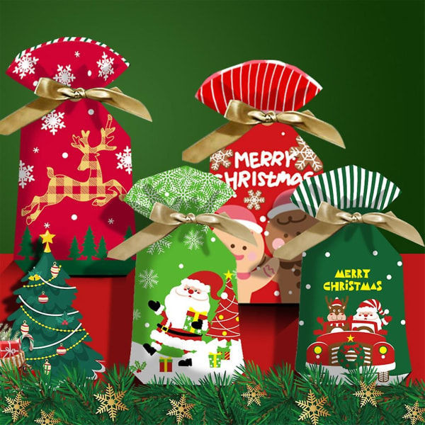 Julklappspåse 50 st Julstämning Förvaringsväska Tillbehör Glad Rådjur