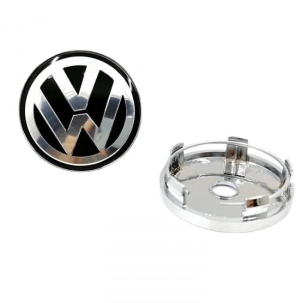 4 kpl - Volkswagen VW pölykapselit / pyörännavan merkit - auton hopea
