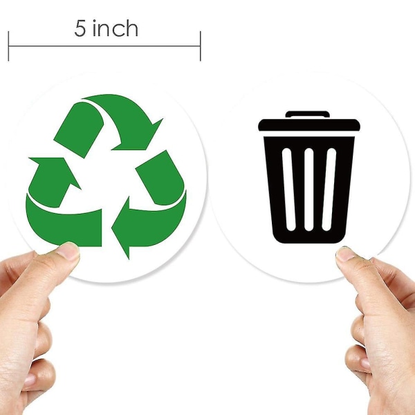 6 stk resirkuleringsklistremerke for søppelbøtte Storskilt søppelgjenvinningsklistremerke