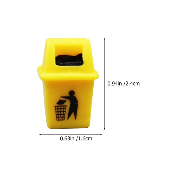 5 stk Miniatyr Søppelbøtter Mini Søppelbøtter Søppelbøtte Modell Sandbord Dekorasjon Gul 2.4 Yellow 2.4X1.6X0.5CM