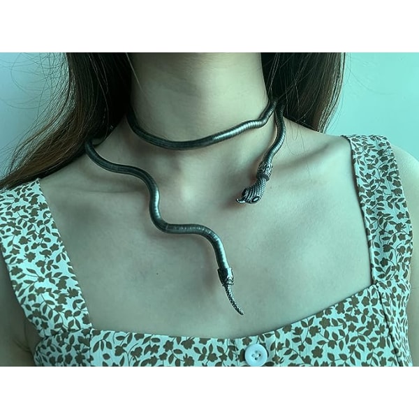 Kvinders fleksible slangearmbånd Justerbar Punk Snake Choke Loop - Fleksibel multifunktionel Medusa halskæde smykker