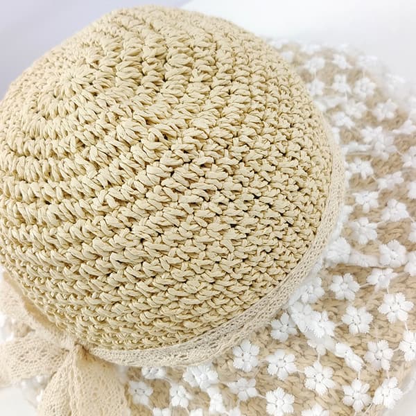 Foldbar Stråhat Kvinder Anti-UV (beige), Dame Strå Panama Solhat