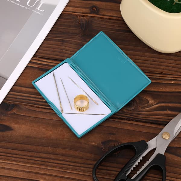 11,1x6,8 cm Magnetic Needle Case Portable Storage Box for Sewing Needles Rectangular Magnetic Knitting Needle Holder Box for Small Metal Items Organizer (Blue)