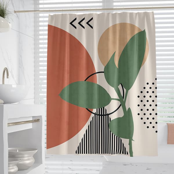 1 stk Enkelt geometrisk dusjforheng baderom polyester vanntett
