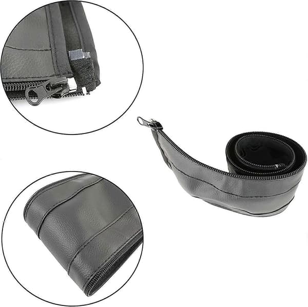 2 Pieces Universal Stroller Handle Covers, for Stroller Handle with Removable Zipper Waterproof Stroller Accessories (Brown, Black)