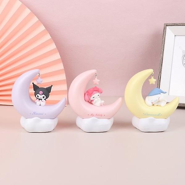 Måne LED Lys Anime Kuromi Cinnamonroll Ornament Natlampe Db A