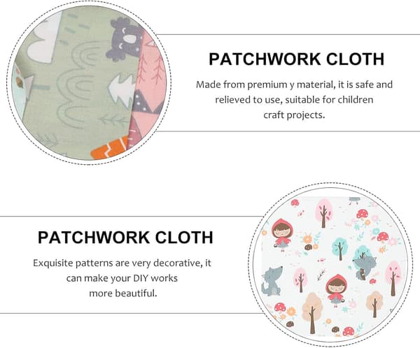 8 dele bomuld DIY patchwork stofkvadrater sæt, trykt syhåndværksstof