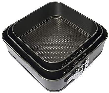 Non-Stick Springform Pan Durable Pie Baking Mold Cheesecake Mold with Removable Bottom Cake Pan Square 18cm+20cm+22cm