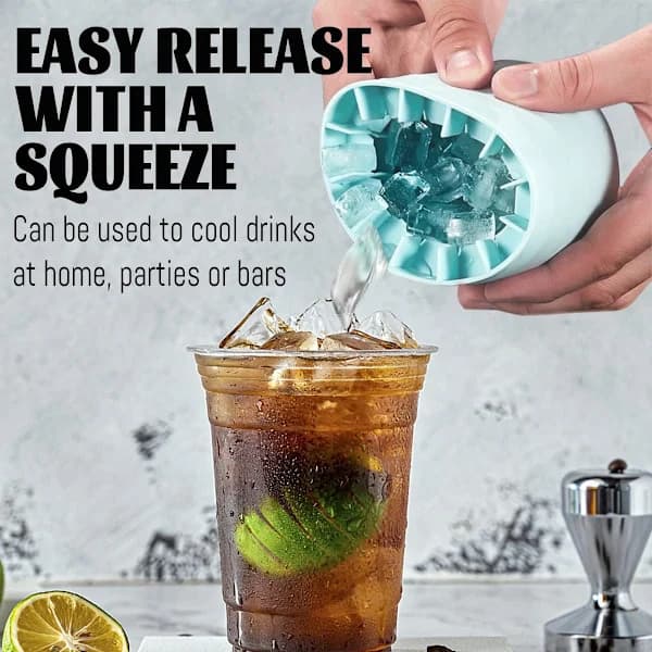 Silikonform för isbitar, isbitsmaskin, isbricka med lock, för cocktails och alla drycker