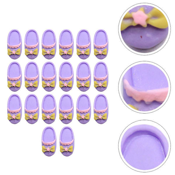 20 st Mini Tofflor Cartoon Mini Hus Dekoration DIY Mini Smycken (slumpmässig färg) Slumpmässig färg 2,1x1cm