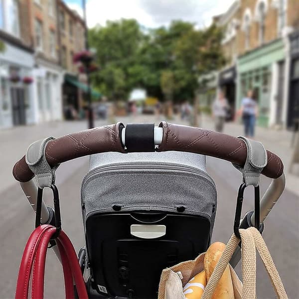 Stroller Hooks Strap, Clamp or Attach and a Long Bag to Your Stroller or Buggy