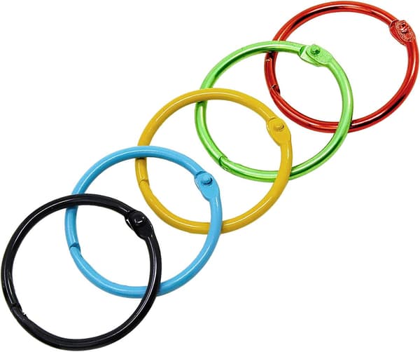 Bokring 45 mm Løsblad Metalfarve Bundet Ring til Scrapbog