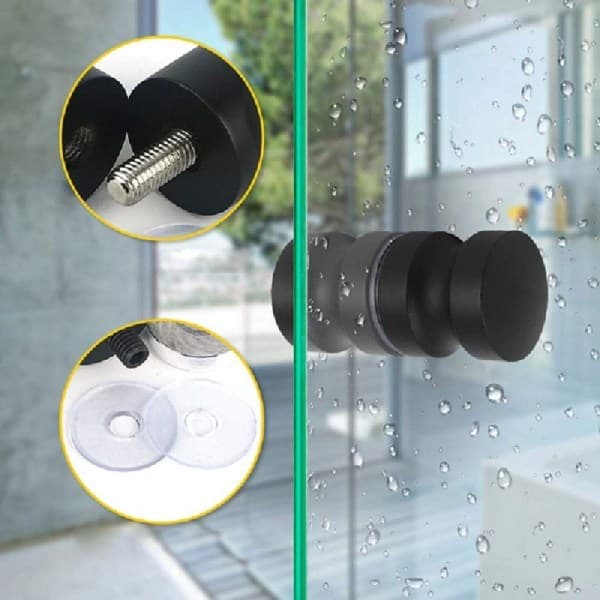 Glass Shower Door Handle, Solid Aluminum Handle for Bathroom, Round Back-to-Back Handle [GKS]
