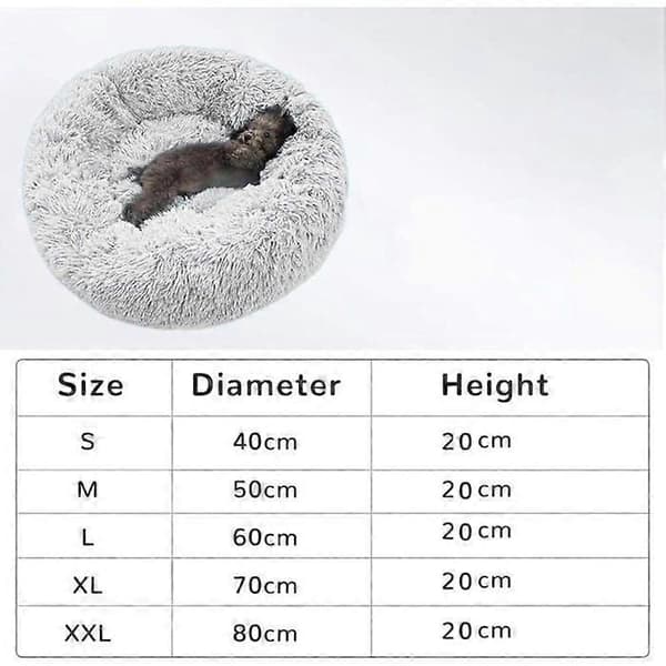 Katteseng, blød, fluffy, vaskbar pude til katte og hunde (sort, 60 cm), Sunny