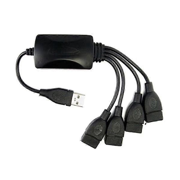 1 hann til 4 hunn USB HUB Splitter Forlengelseskabel USB 2.0 Forlengelsesdatakabel Strømadapteruttak C