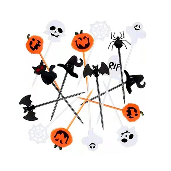 10-pack Söta Halloween Fruktgafflar Plastfruktpinnar Barn Bento Lunch Tandpetare