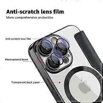 Magnetisk etui med kortlomme og RFID-beskyttelse i læder til iPhone 16 Pro Max Style A Style A
