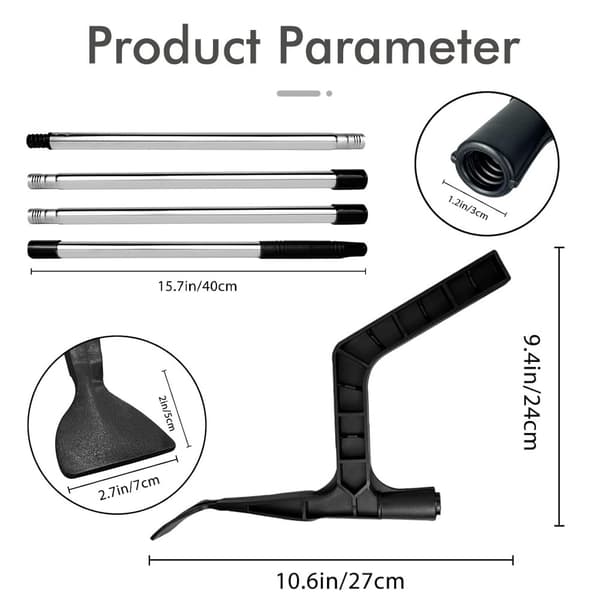 180 cm Gutter Cleaning Tool Telescopic Gutter Cleaner with 4-Part Pole Gutter Cleaning Scoop for Removing Leaves and Debris