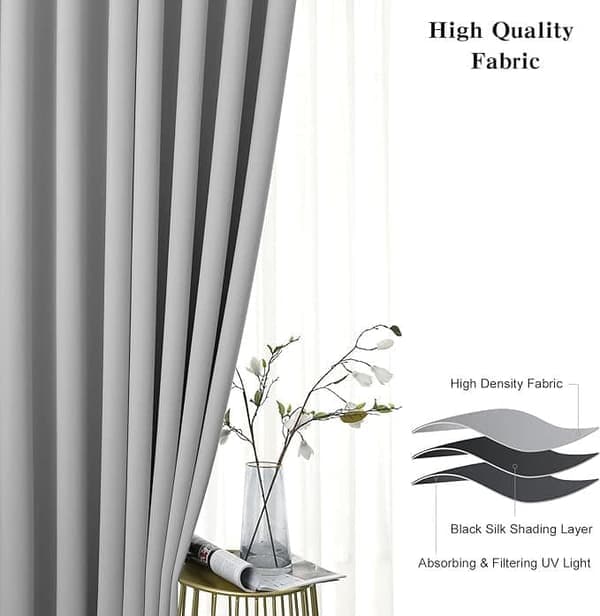 2-pack Blackout Curtains - Thermal Insulation, Blackout, No Drilling, 100% Blackout