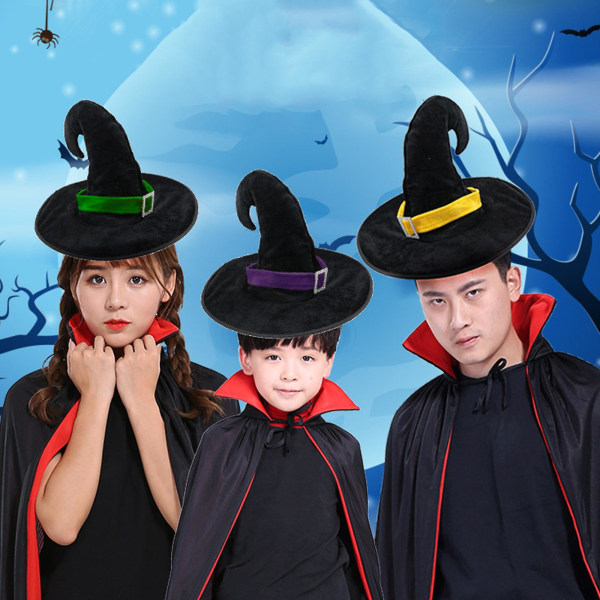 Heksehat Halloween Påskefest Heksehat Maskerade Fest Troldmand Hat Prop Hat Lilla